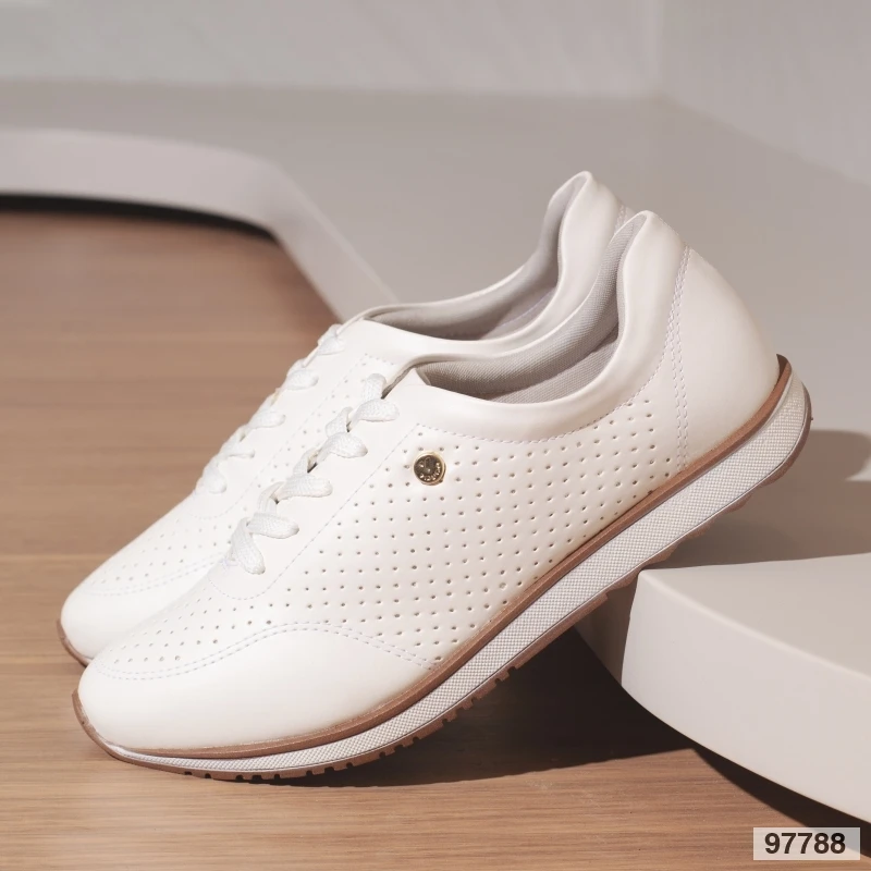Tênis Jogging Feminino Branco Via Uno Clássico